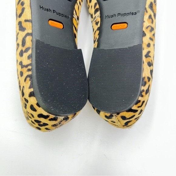 6W 6 WIDE Hush Puppies Women's Sadie Leather Leopard Slip On Loafers Shoes Flats - Picture 13 of 15